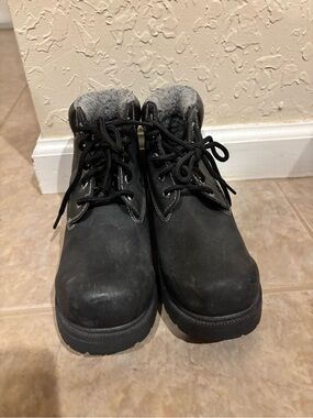 Smart Fit Kids Black Lace-Up Winter Boots